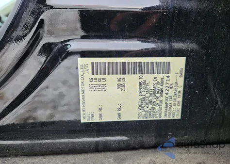 2016 Nissan Maxima 3.5S z USA, uszkodzony, nr VIN 1N4AA6AP1GC422714